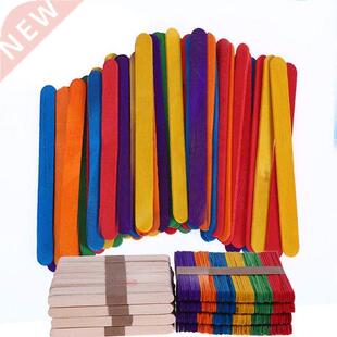 WHOLESALE 50 Pcs Wooden Colorful Popsicle Sticks Ice Cream