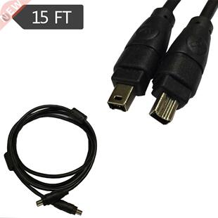 Black IEEE 194 Firewire 400 to Firewire 400 Cable, 4 Pin/4P