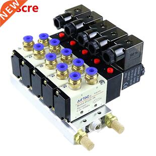 4V210-08 DC 12V Quintuple Solenoid Valve 6mm Connectors Sile