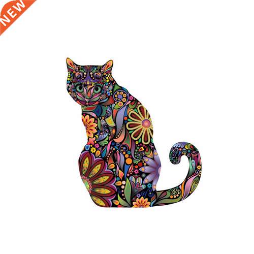 Kids Room Art Decal Colorful Window Cute Cat Bedroom Home