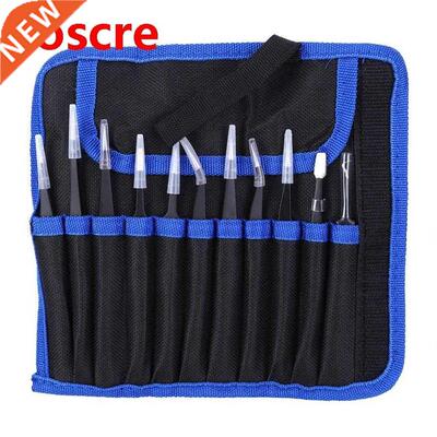 1ESD Accuracy Tweezers Canvas Bag Set Stainless Steel Straig