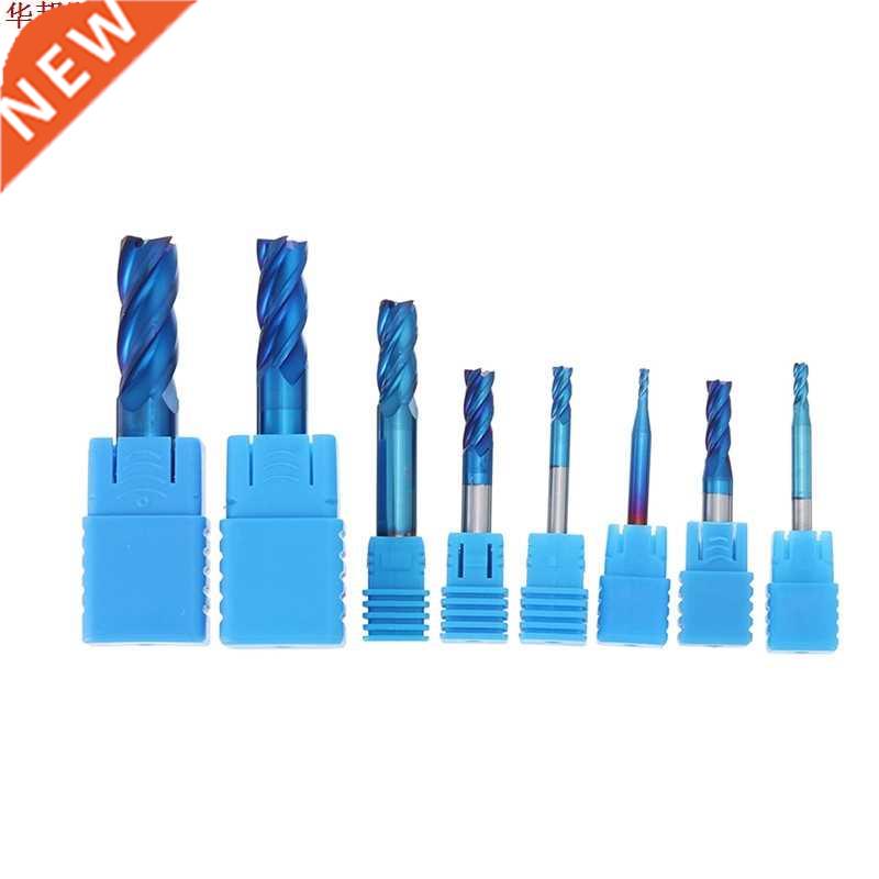 8pcs Blue-nano 2-12mm 4 Flutes Carbide End Mill Set HRC50 Tu