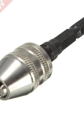 Silver+Black 6mm Keyless Drill Bit Chuck Quick Change Adapte