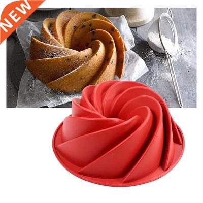 Large Spiral Shape Silicone Bundt Cake Pan 10 inch Bread Bak