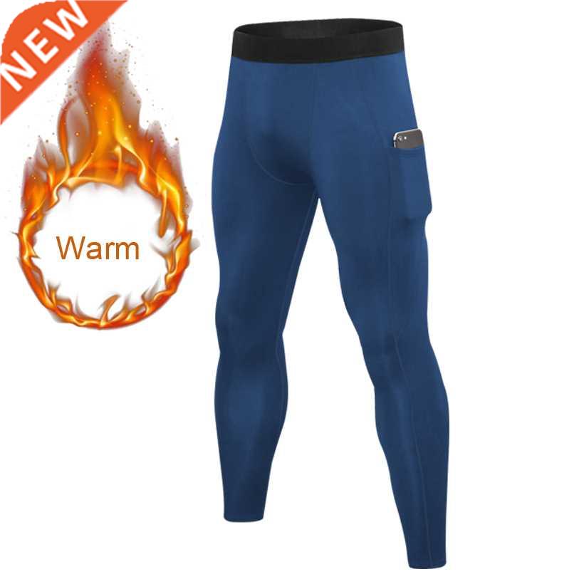 Warm Leggings Men's Tights Compression Pants With Pocket Men
