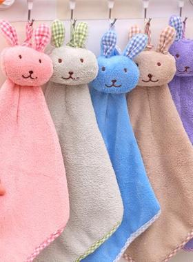 New Coral Velvet Hand Towel Cartoon Animal Rait Kitchen