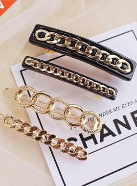 Hot Selling Fashion Acrylic Metal Chain Hair Clip Pin Barret