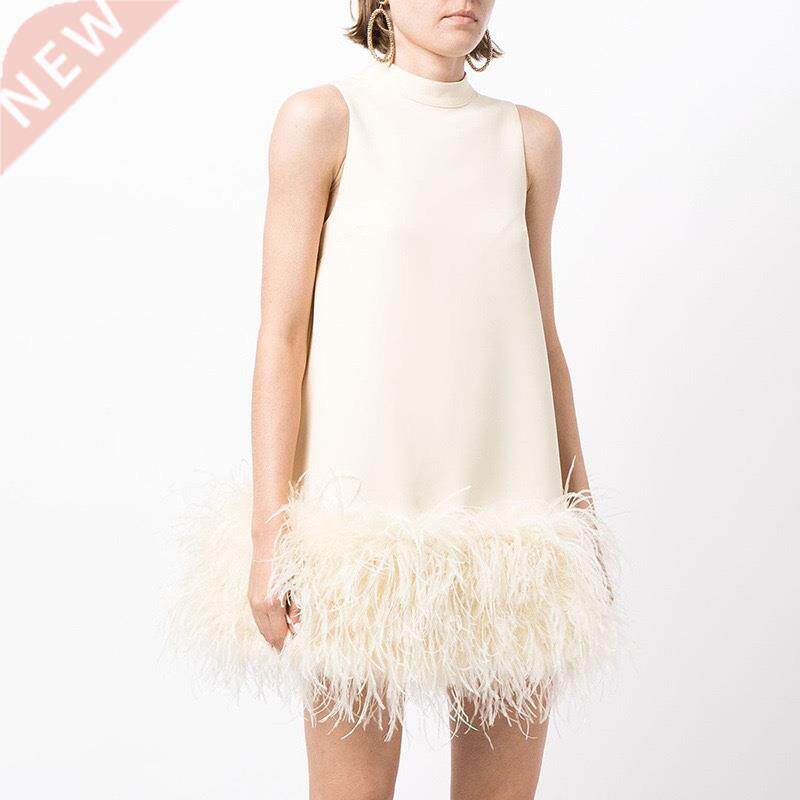 Feather Fur Dress For Women Tassel A Line Dresses Female