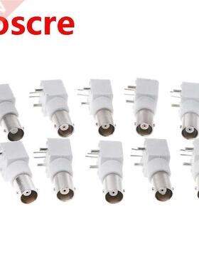 10x PC Board PCB Mount Right Angle BNC Female Jack With Nut