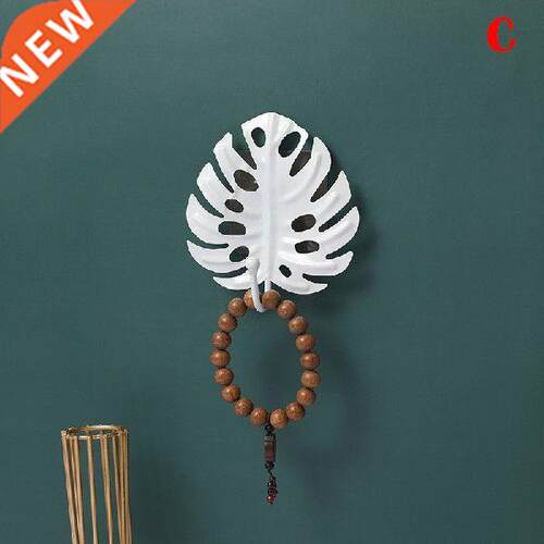 Metal Wall Hook Creatives Leaf Shaped Coat Key No-punch