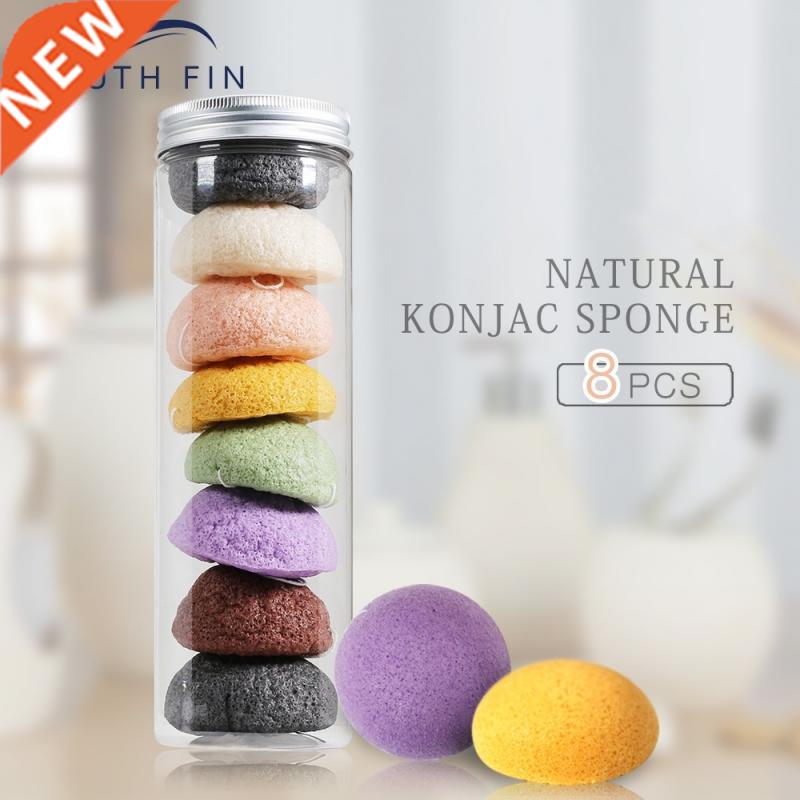 8pcs Konjac Facial Spong Face Cleanse Puff Washing