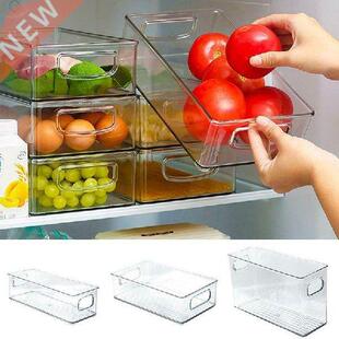 Portable Clear Fridge Organizer Stackable Box Rack Holder