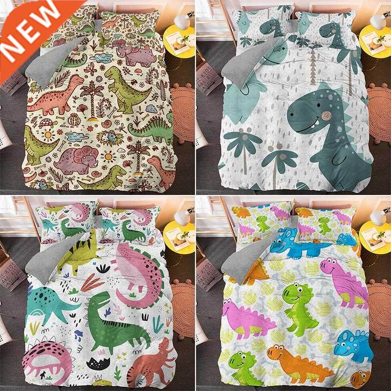cartoon dinosaur bedding set twin queen king size boho comfo