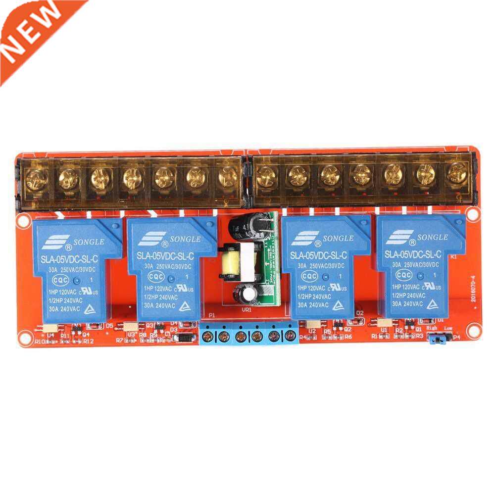 4-channel 250VAC 30A Solid State Relay Module Board High/Low