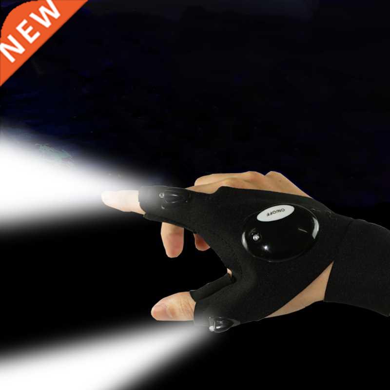 Fingerless Glove LED Flashlight Torch Outdoor Tool Fishing C