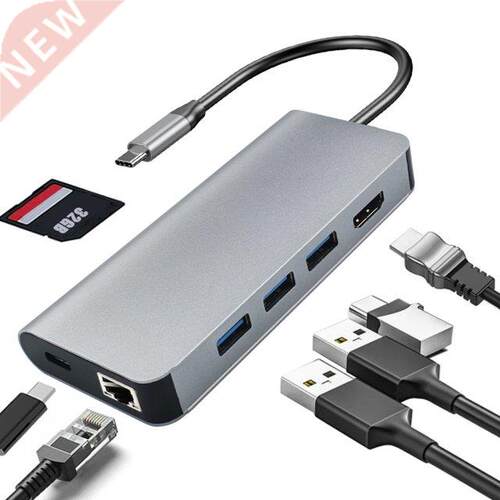 USB C HUB 4K 0Hz Type C to HDMI-compatible RJ45 USB .0 PD