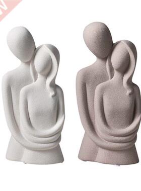 Hugging Couple Figurine Abstract Figure Ornament Bookshelf D