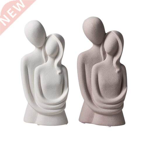 Hugging Couple Figurine Abstract Figure Ornament Bookshelf D