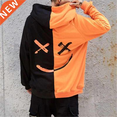 Unisex Hoodies Sweatshirt Happy Smiling Face Print Men Patch