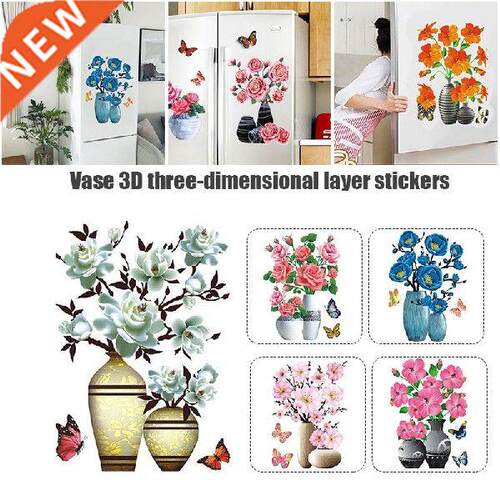 Hot Sale Diy Plant Vase 3d Stereo Stickers Self-adhesive