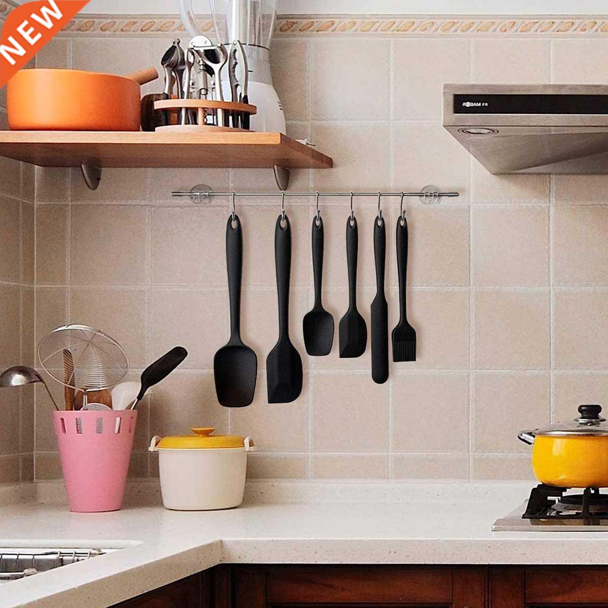 6 Pcs Silicone Spatula Nonstick Pan Hanging Hole Design