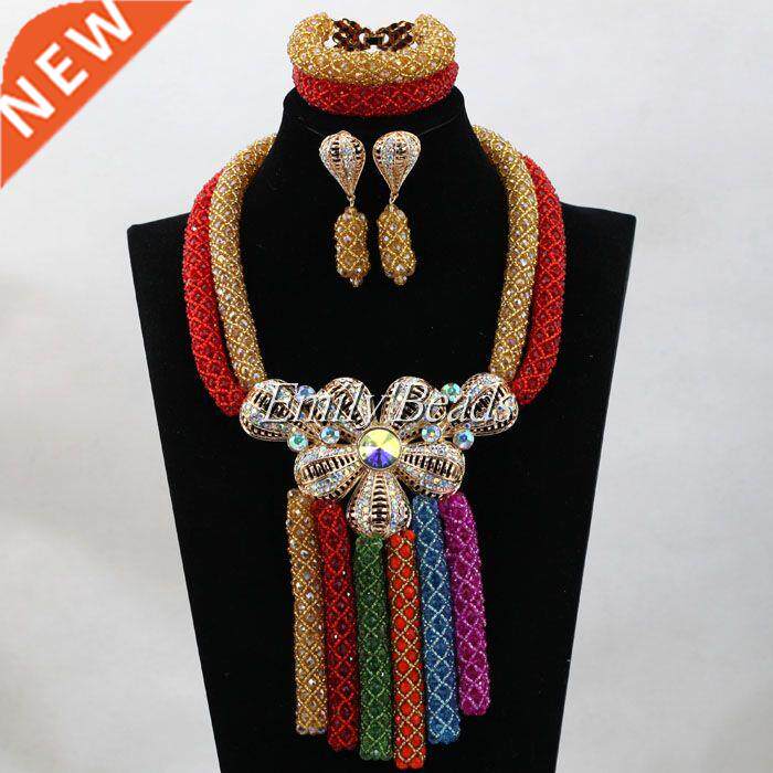 Splendid Crystal Costume Nigerian Wedding African Beads Jewe