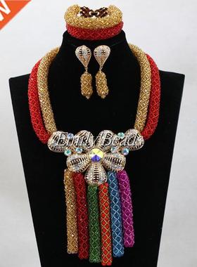 Splendid Crystal Costume Nigerian Wedding African Beads Jewe