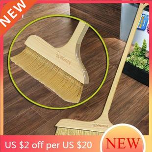 Wooden Kitchen Broom Brush Long Handle Straw Pet Hair