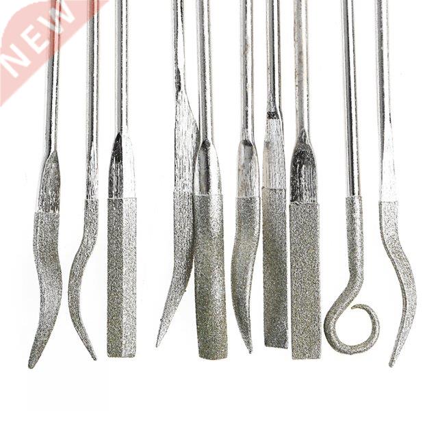 10Pcs/Set Diamond Coated Riffler Files Mechanical Watch Jewe