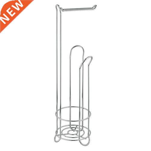Toilet Roll Holder Free Standing, Compact Metal Toilet Roll