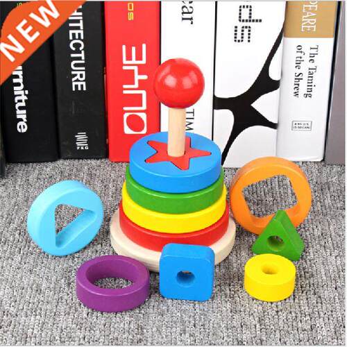 Educational Children'S Toys Wooden Bright Color Shape