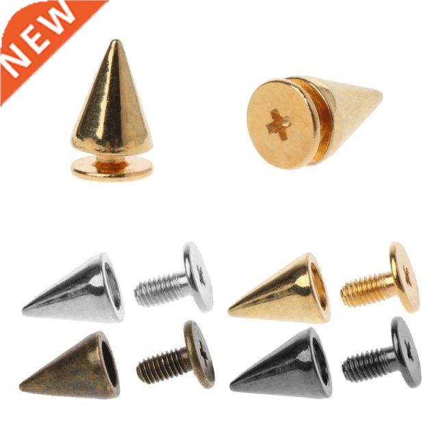 100 Pairs 10MM Bullet Cone Spike and Stud Metal Screw Back f