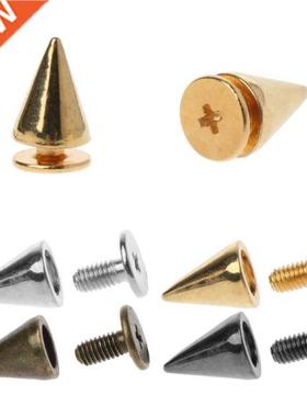 100 Pairs 10MM Bullet Cone Spike and Stud Metal Screw Back f