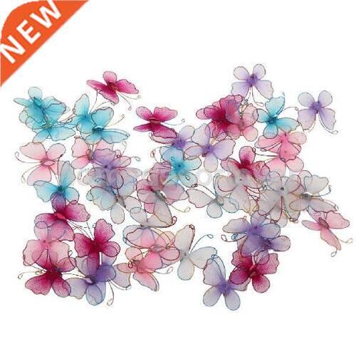 50pcs Mixed Color Mesh Stocking Butterflies Wedding Party