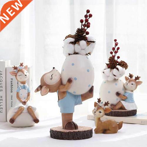 Nordic creative home lovely Sika deer dried flower