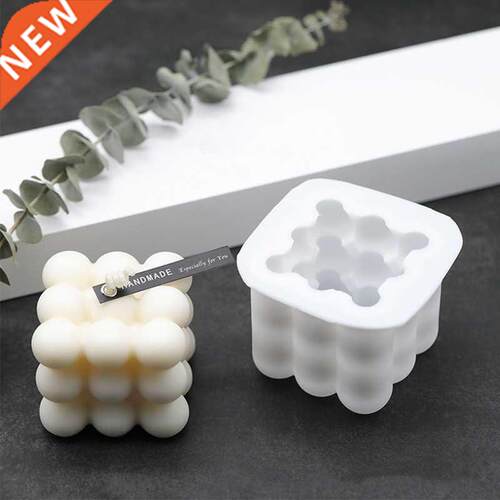 2 PCS Candles Mould 3D Bubble Square Silicone Mold DIY Soy A