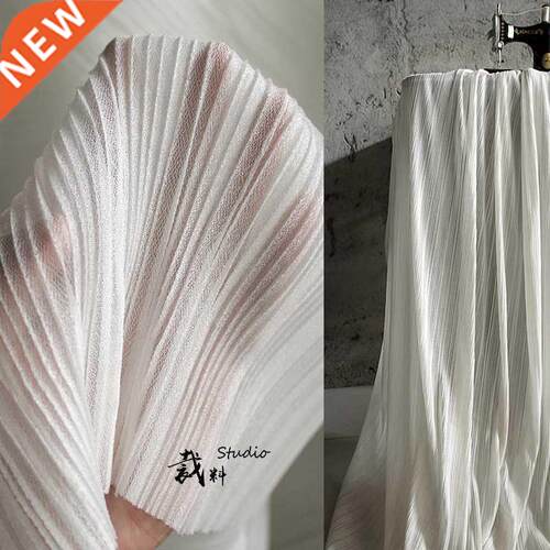Elstic See-through Pleted Texture Designer Tulle Fbric