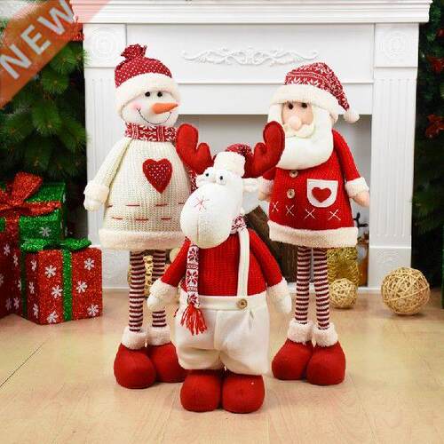 Large Christmas Doll Fabric Retractable Santa Snowman Elk