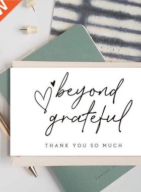 30Pcs/Pack White Thank You Card Labels With Beyond Grateful