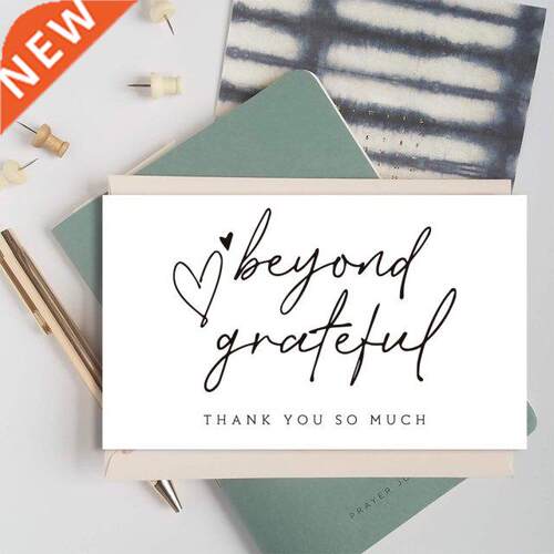30Pcs/Pack White Thank You Card Labels With Beyond Grateful