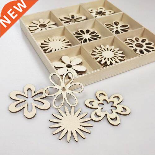 Wooden Snowflakes Ornaments 81Pcs Hollow Out Embellishment f