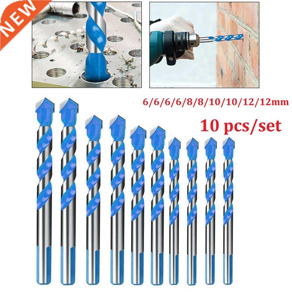10Pcs Triangle Drill Bits Tile Glass Drill Bit Set For Wood