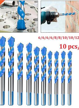 10Pcs Triangle Drill Bits Tile Glass Drill Bit Set For Wood