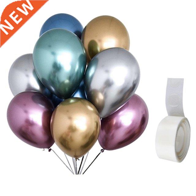 50Pcs Metallic Colored Chrome Balloons with 100Pc Dot Glue 1