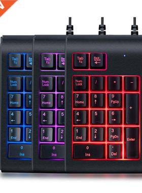 Three Colors RGB Backlit USB Wired Keyboard Waterproof Numbe