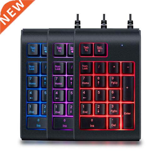 Three Colors RGB Backlit USB Wired Keyboard Waterproof Numbe