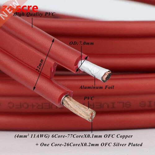 Preffair Hi-end Audio OFC Copper Speaker Cable+OFC Silver P