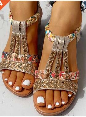 Women's Sandals Summer Bohemia Platform Wedges Shoes Crystal