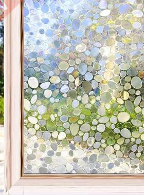 3D Cobblestone Decorative Window Film Static Decal Cling
