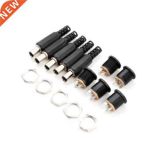 10pcs 12V 3A Male Plugs + Female Socket Panel Mount Jack DC